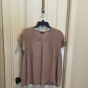 Adrianna Papell Mauve V-Neck Blouse